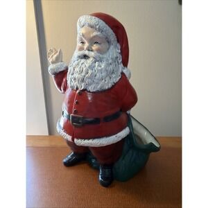 Duncan Ceramic Santa‎ Claus Planter/Candy Dish - Hand Painted, VTG 1973